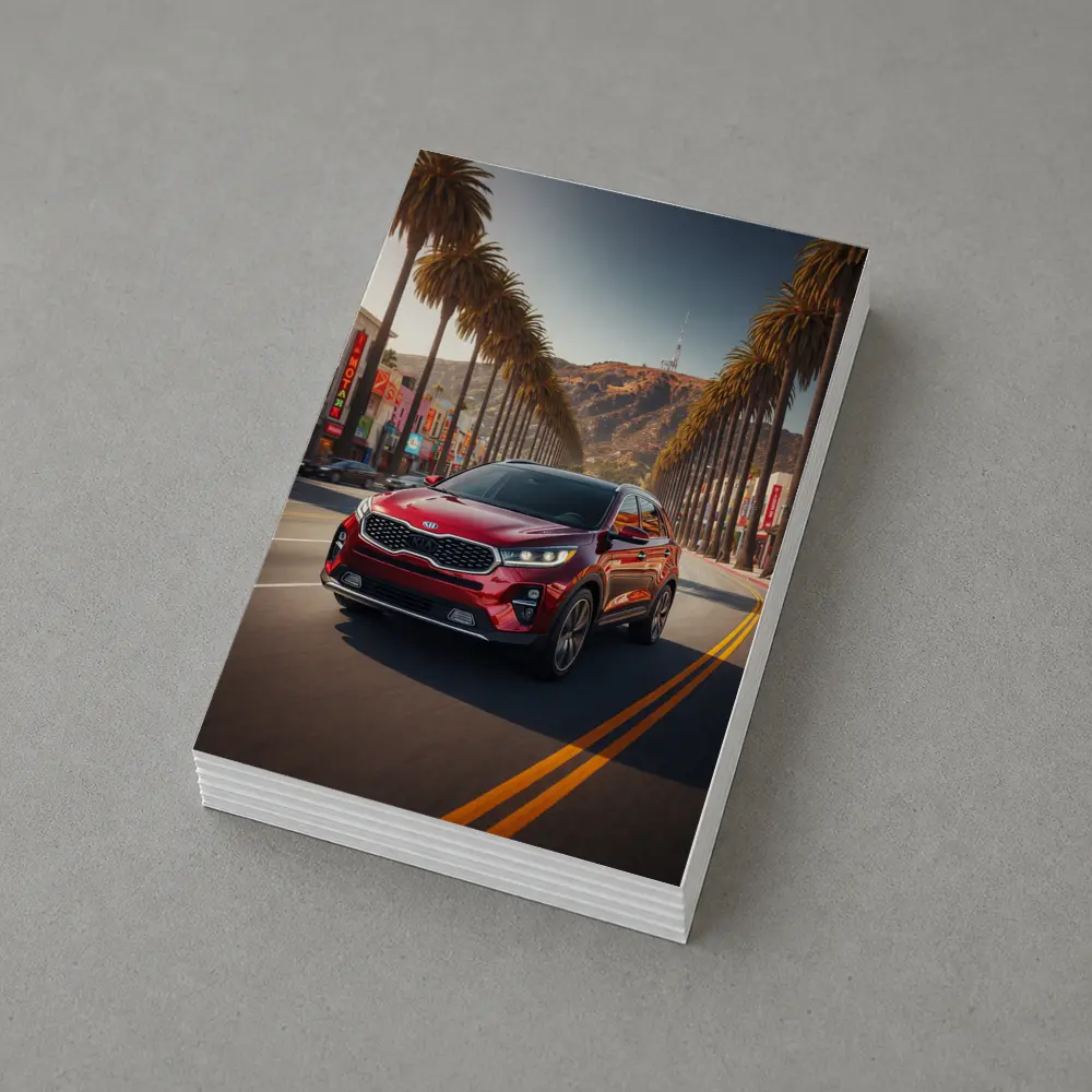Kia Sorento Cruising Hollywood Boulevard Palm Trees – Postcards