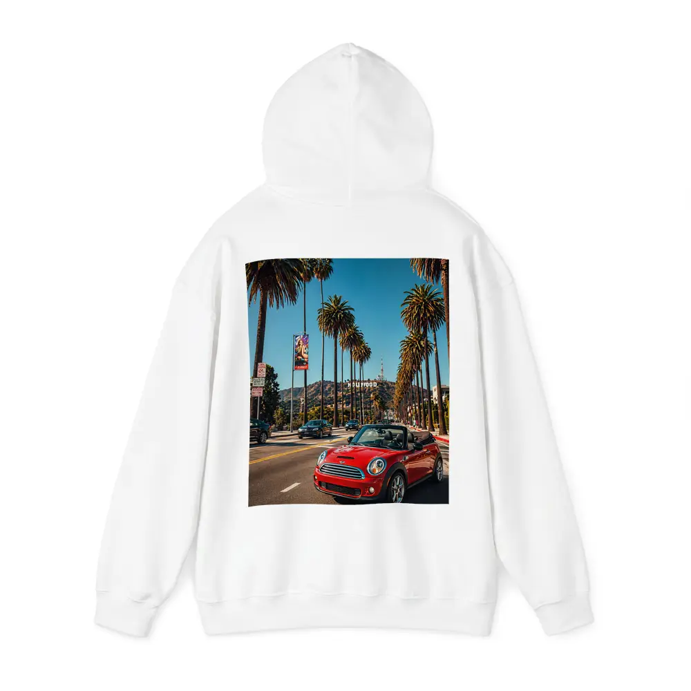 Red Mini Cooper Convertible Hollywood Los Angeles – Hoodies