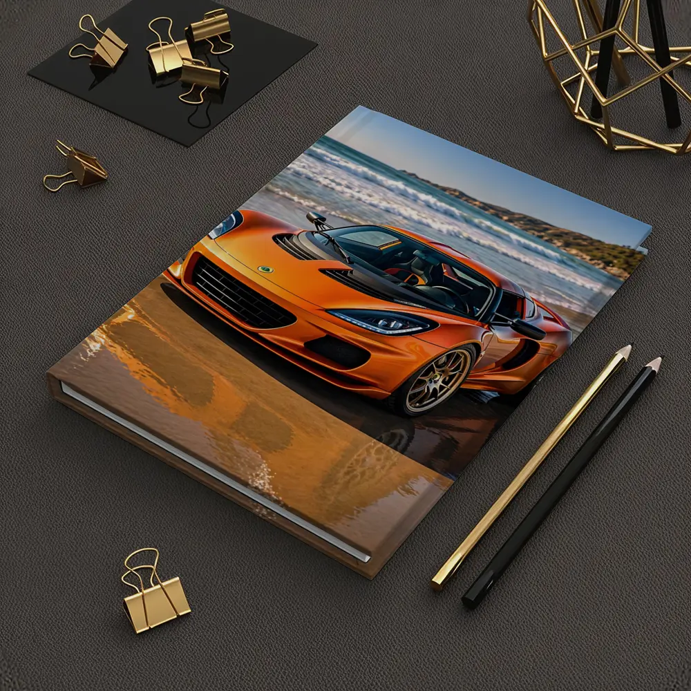 Lotus Elise Orange Sports Car Beach Setting – Notebooks