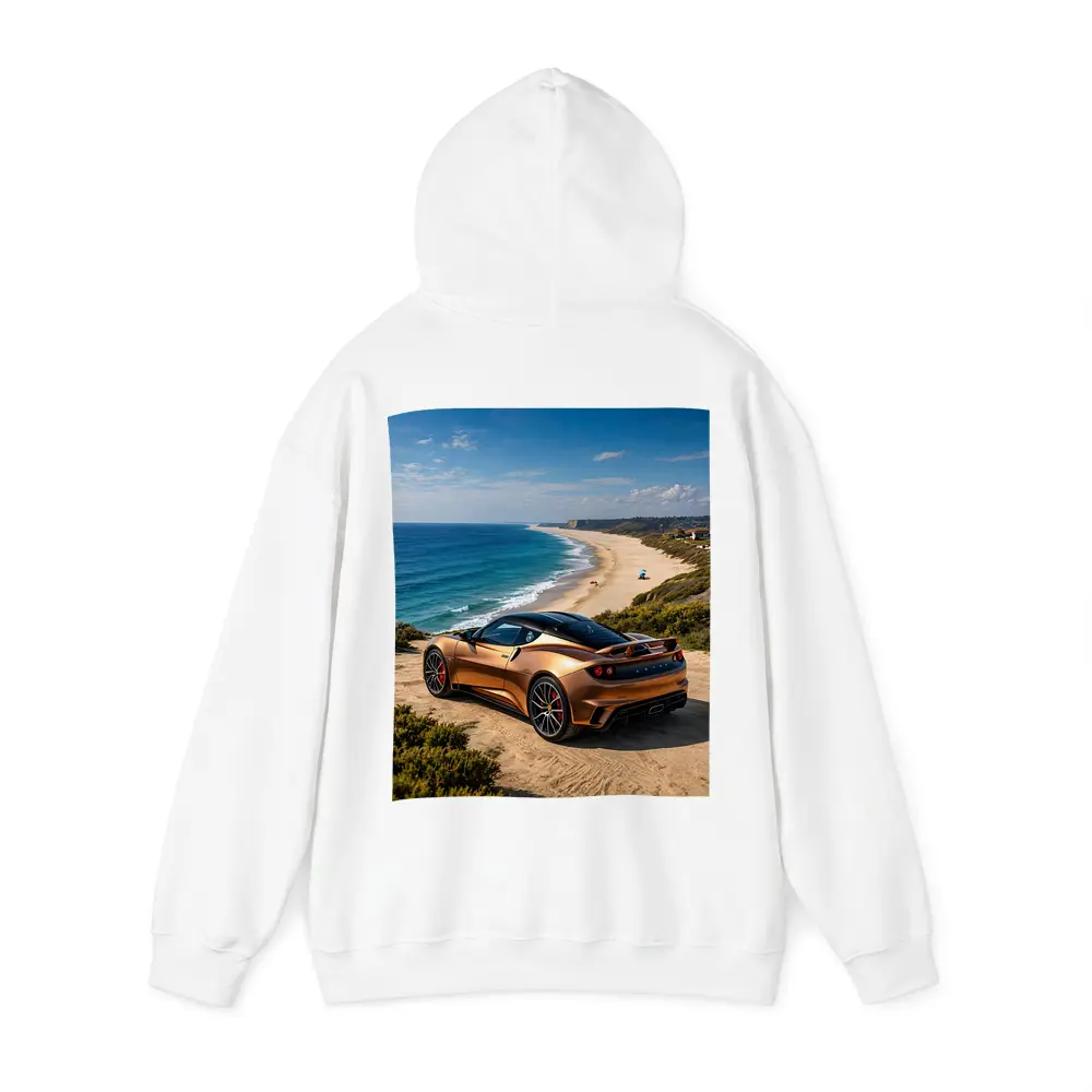 Lotus Emira Bronze Coupe Coastal Beach View – Hoodies