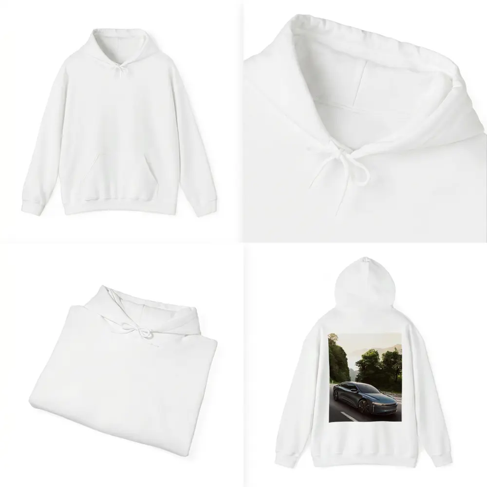 Lucid Air Sedan on Mountain Road Drive – Hoodies