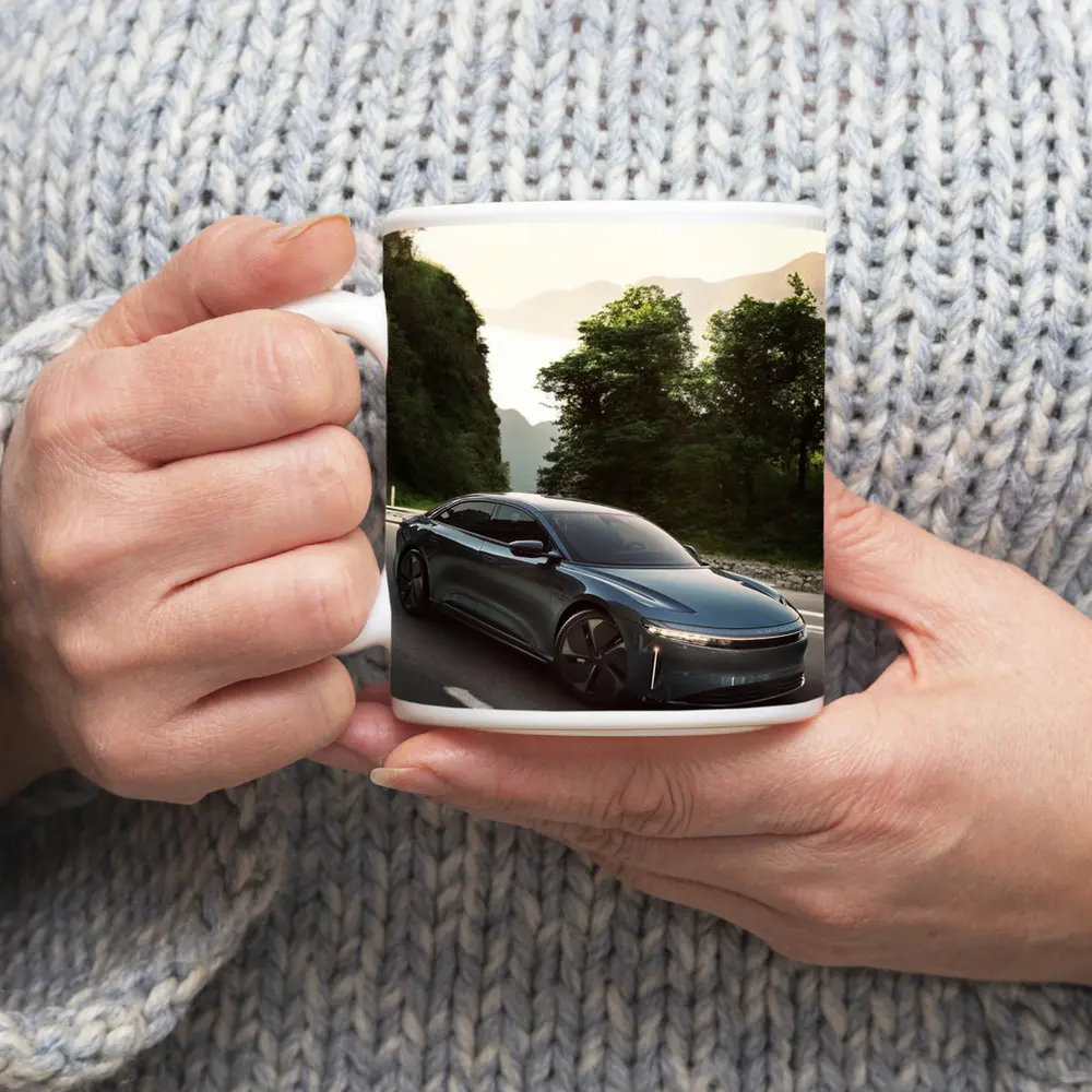 Lucid Air Sedan on Mountain Road Drive – Mugs