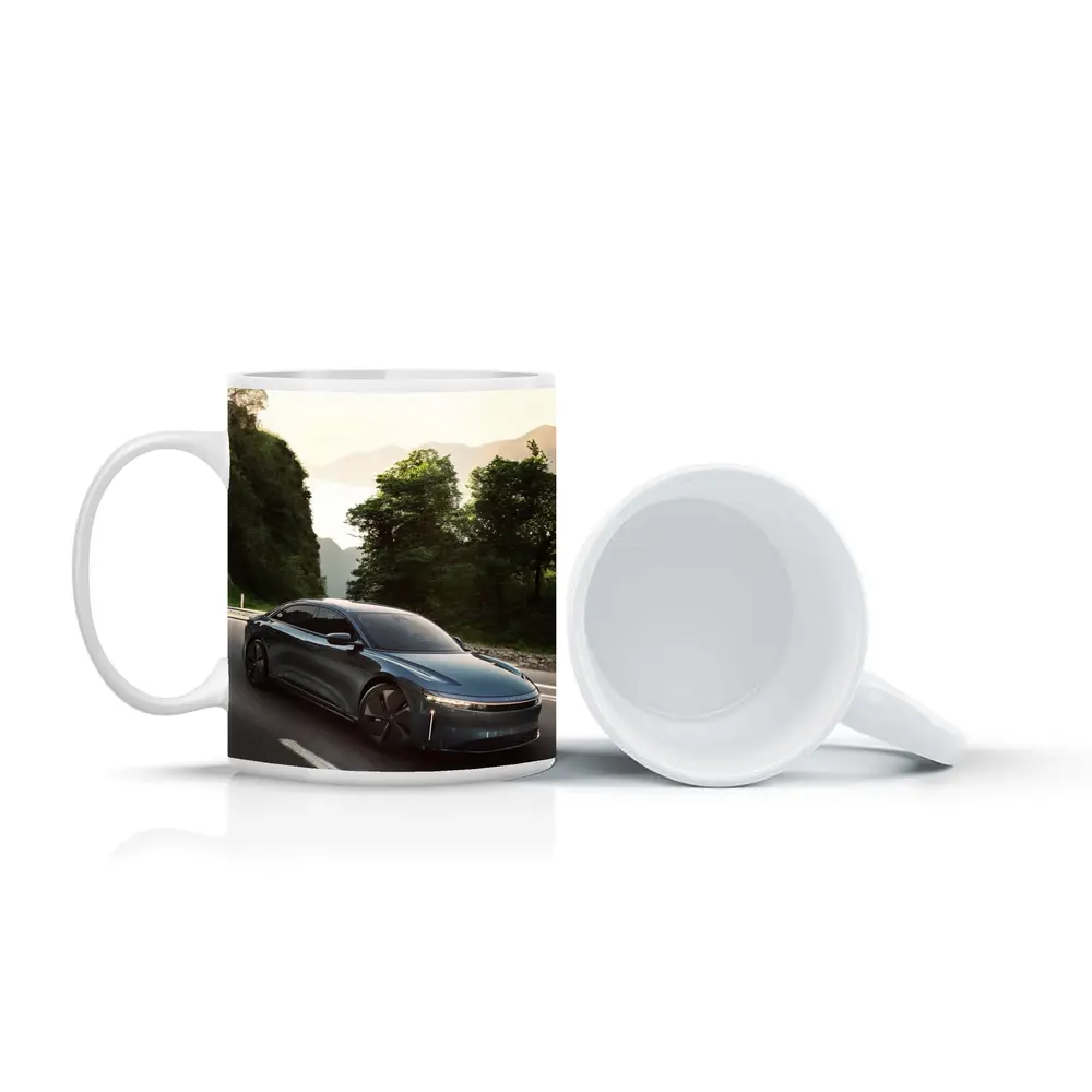 Lucid Air Sedan on Mountain Road Drive – Mugs