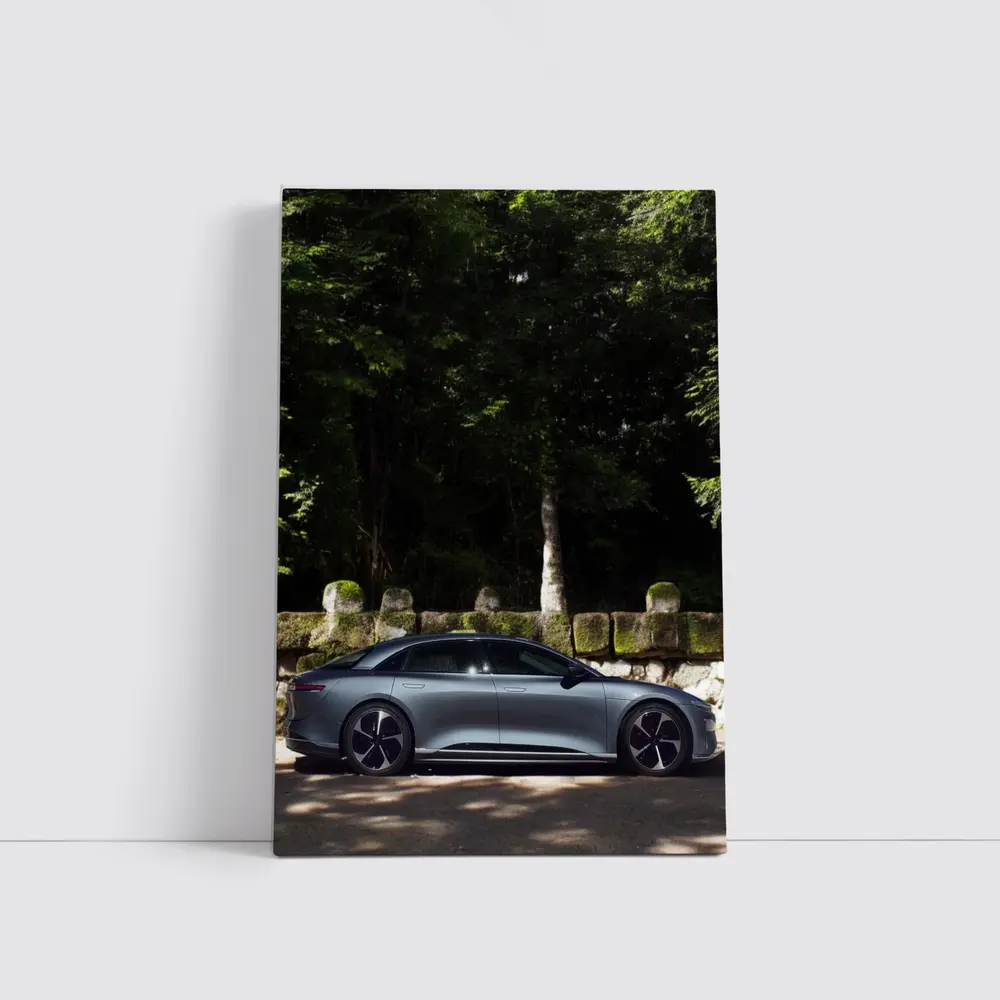 Lucid Air Pure Side Profile Forest Setting – Wall Art