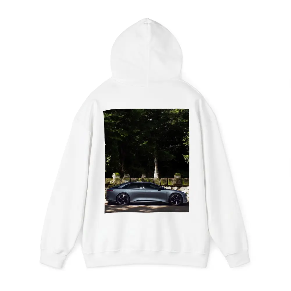 Lucid Air Pure Side Profile Forest Setting – Hoodies