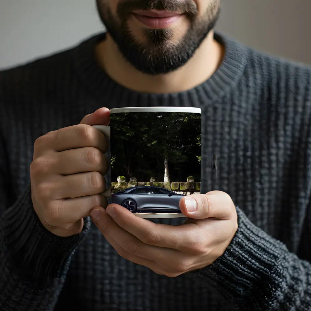 Lucid Air Pure Side Profile Forest Setting – Mugs