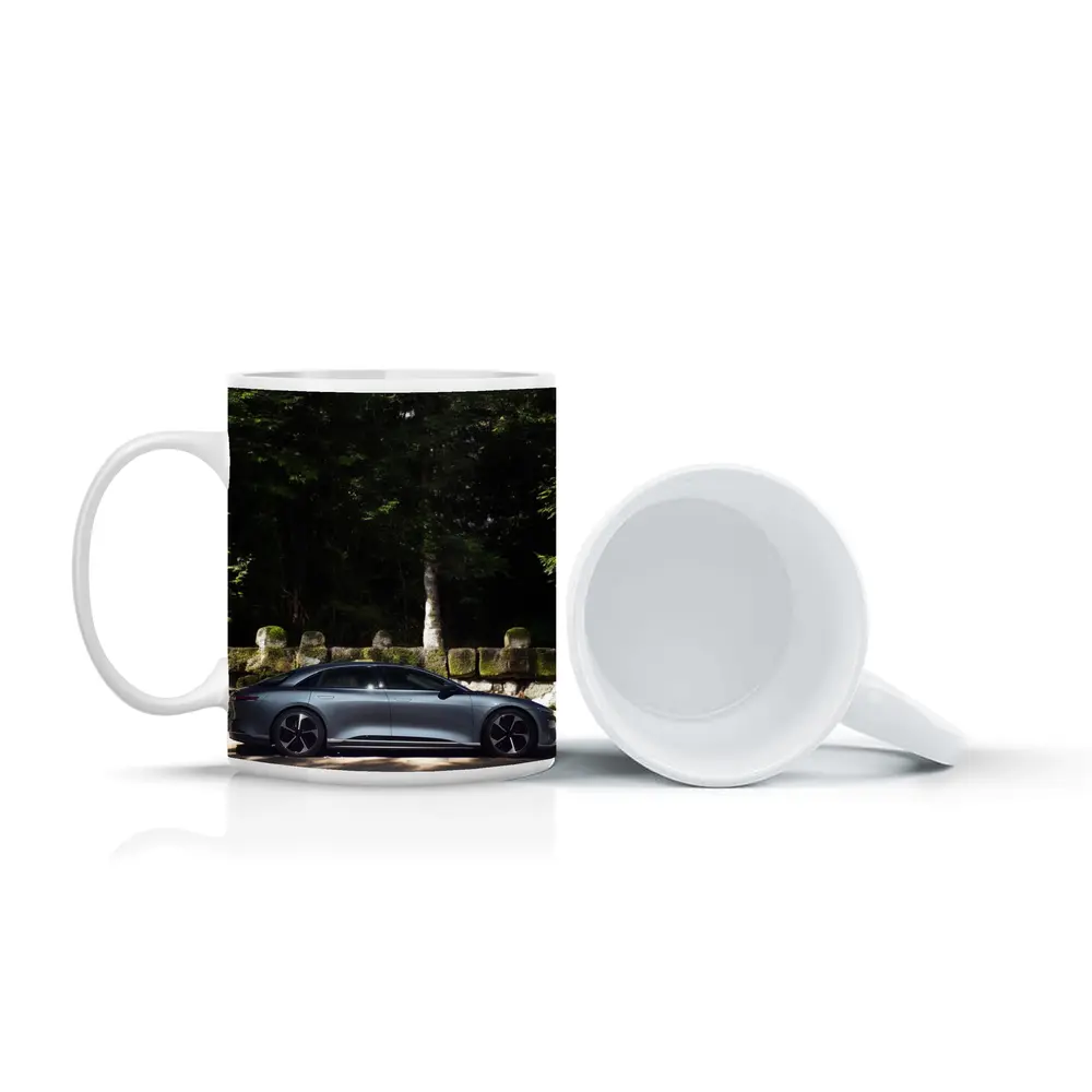 Lucid Air Pure Side Profile Forest Setting – Mugs