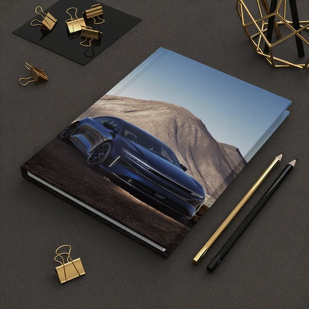Lucid Air Sedan Desert Mountain Backdrop – Notebooks