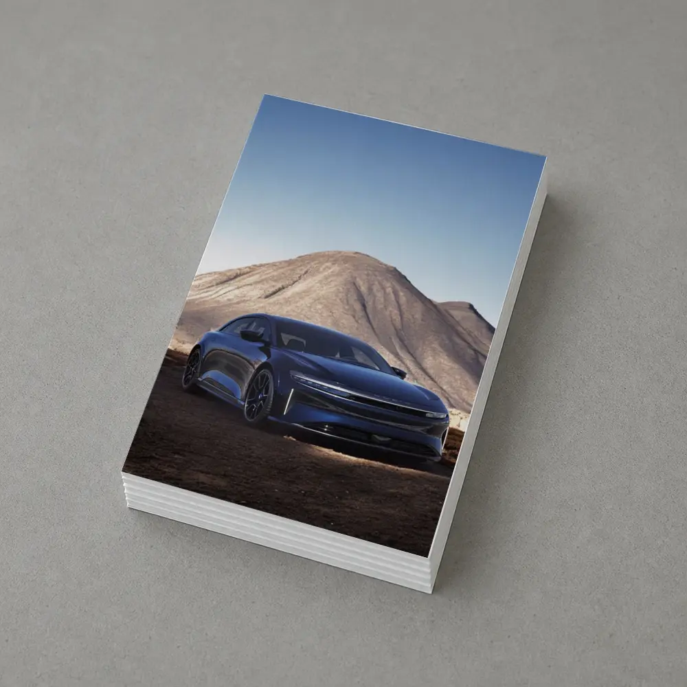 Lucid Air Sedan Desert Mountain Backdrop – Postcards