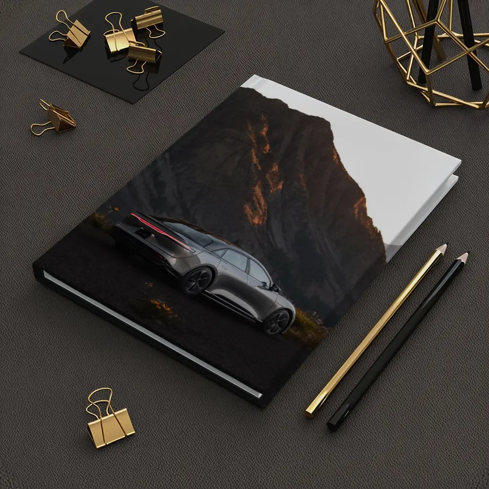 Lucid Air Silver Sedan Mountain Dusk – Notebooks
