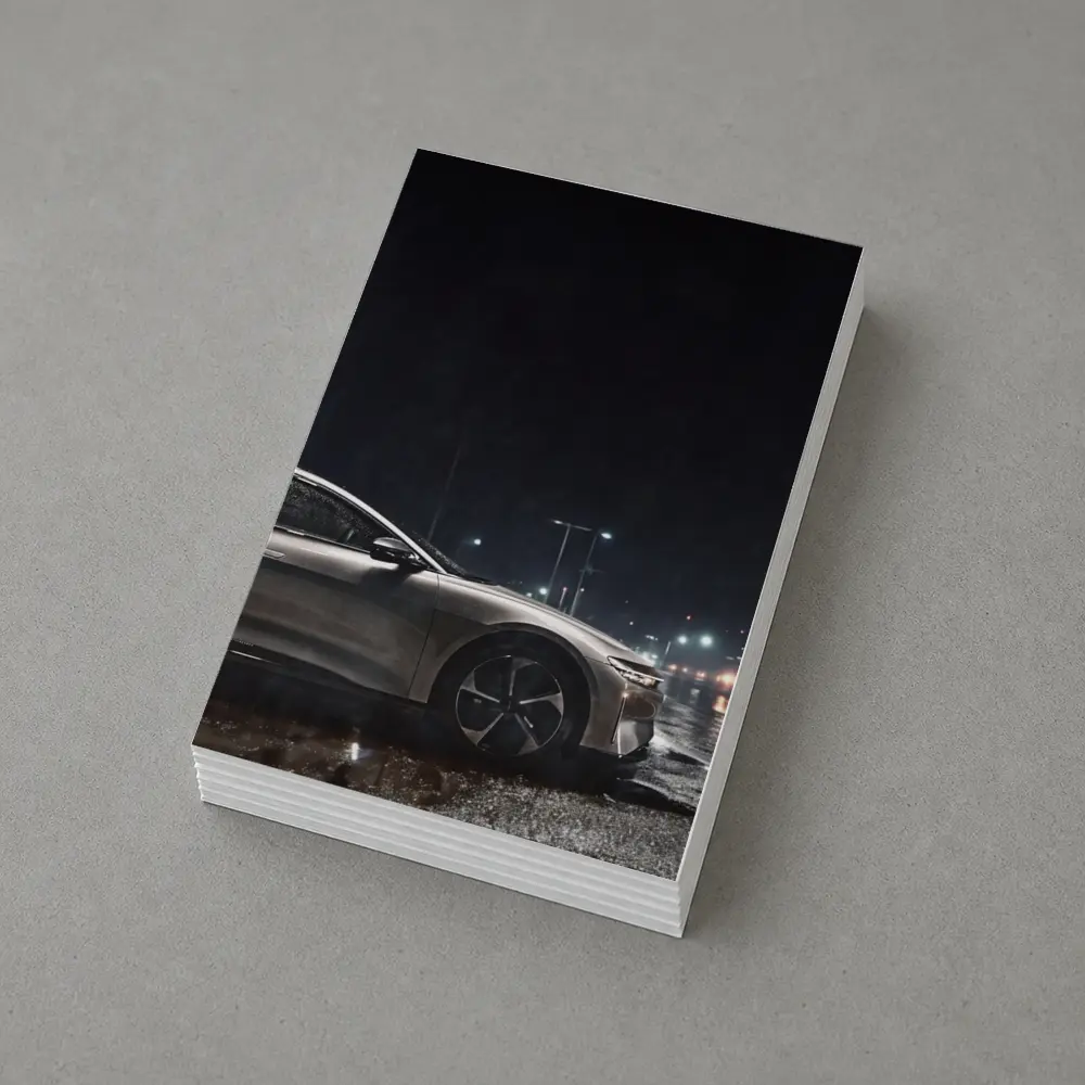 Lucid Air Sedan Rainy Night City Street – Postcards