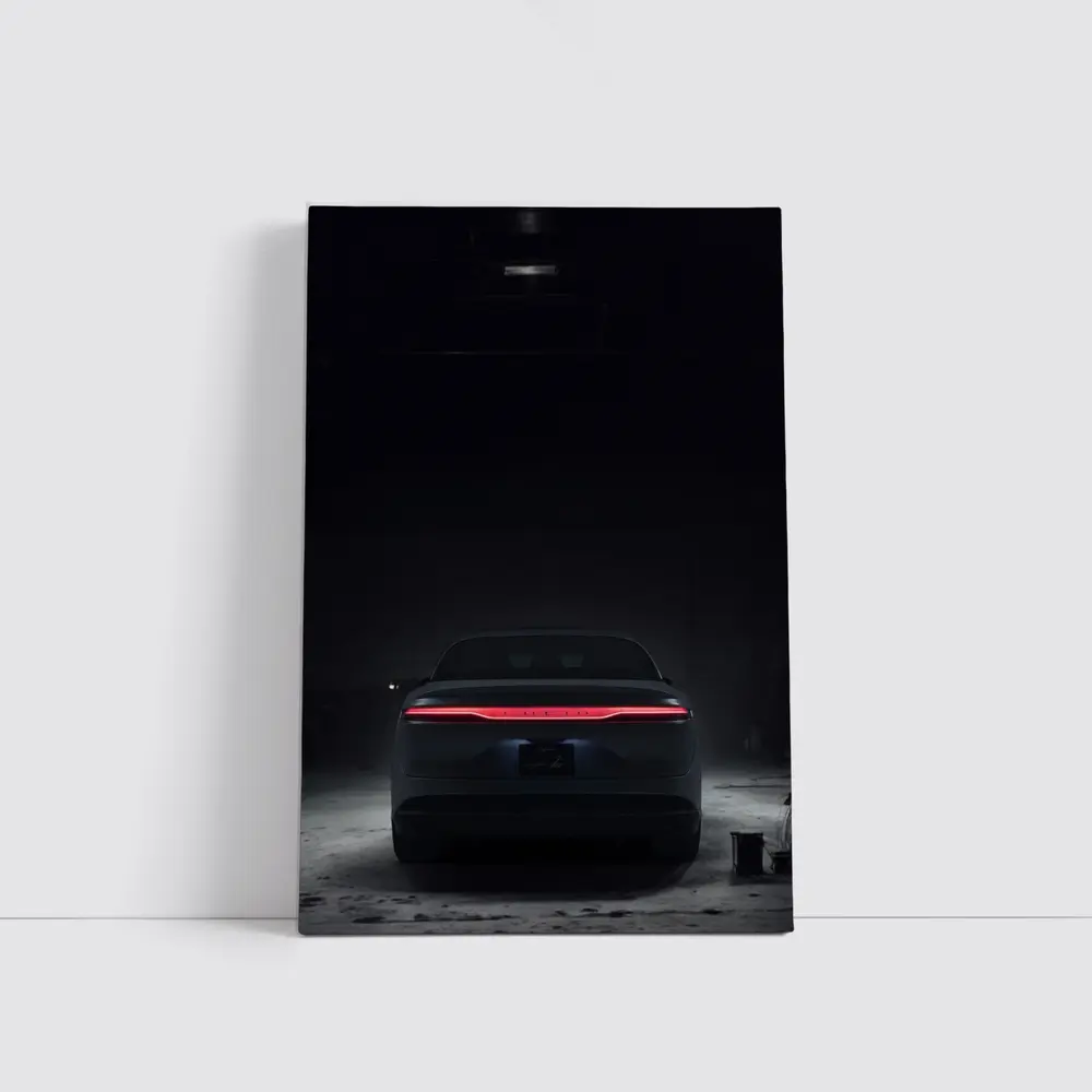 Lucid Air Rear Dark Garage Night – Wall Art