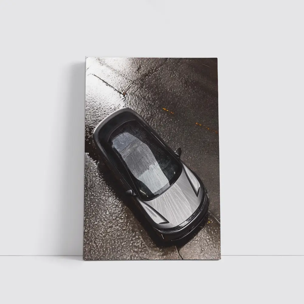 Lucid Air Wet Rainy Street Top View – Wall Art