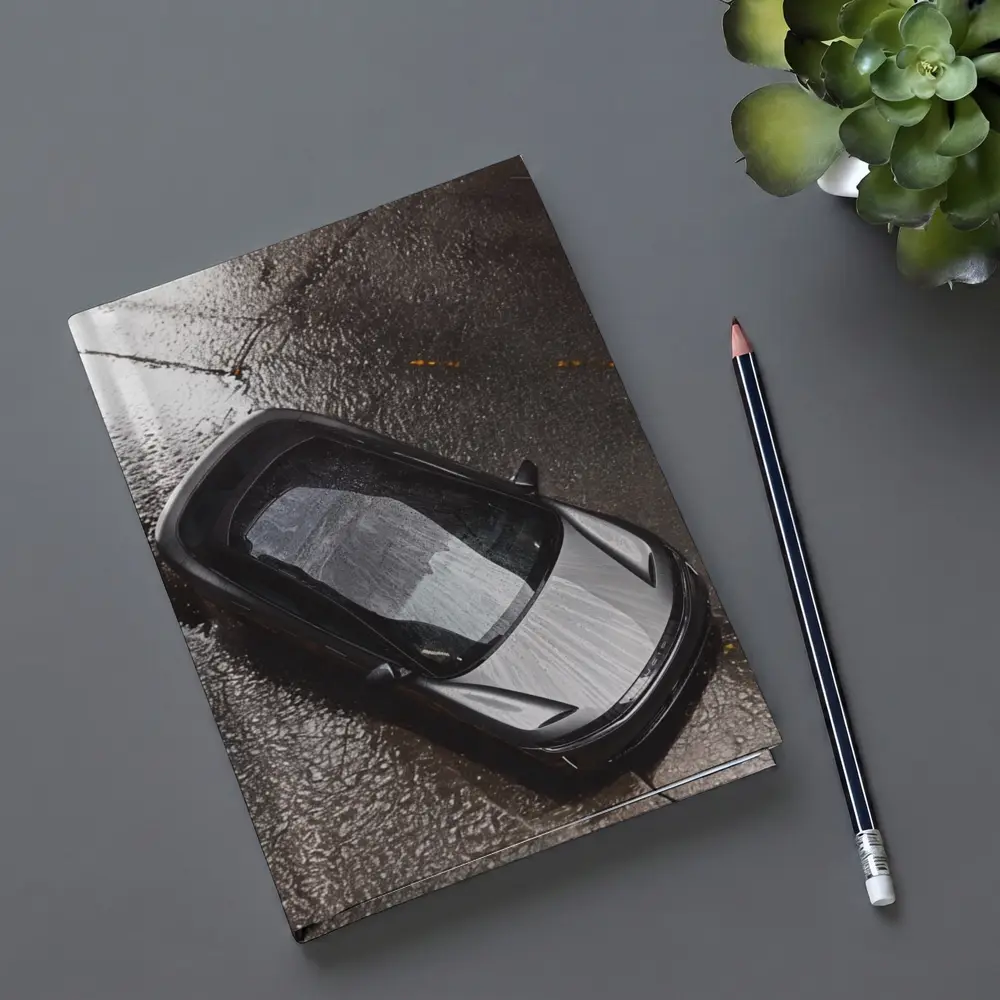 Lucid Air Wet Rainy Street Top View – Notebooks