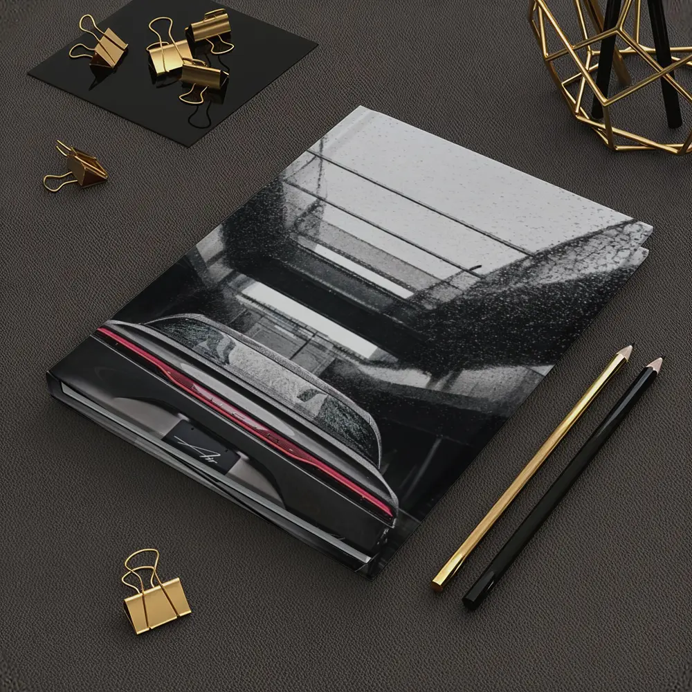 Lucid Air Sedan Rainy Urban Parking Structure – Notebooks