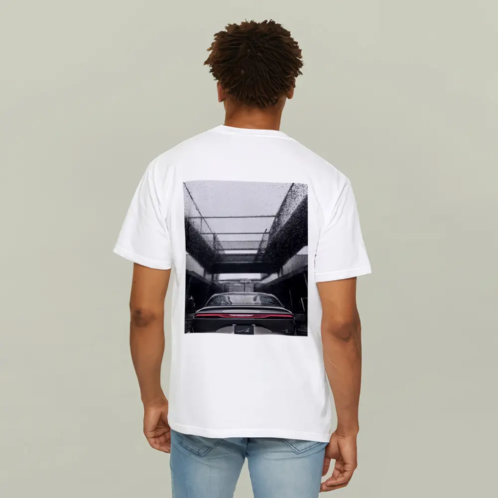 Lucid Air Sedan Rainy Urban Parking Structure – T-Shirts