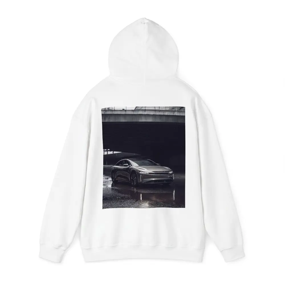 Lucid Air Sedan Wet Urban Street Night – Hoodies