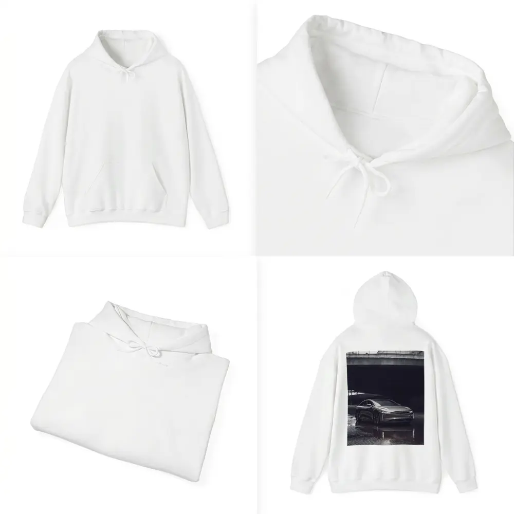 Lucid Air Sedan Wet Urban Street Night – Hoodies