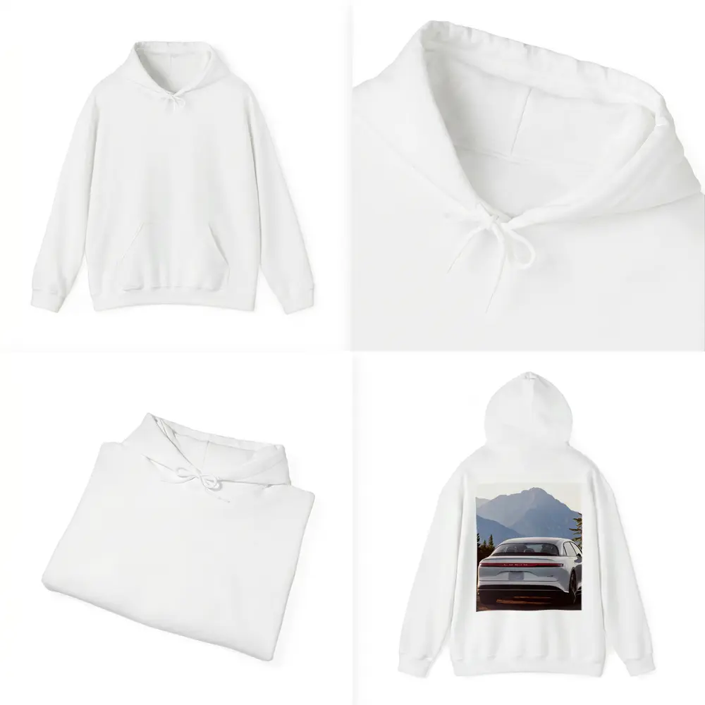 Lucid Air Rear View Mountain Backdrop – Hoodies