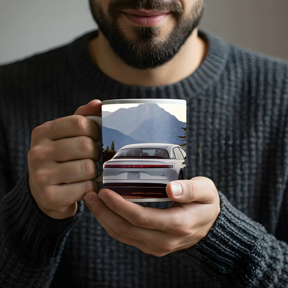 Lucid Air Rear View Mountain Backdrop – Mugs