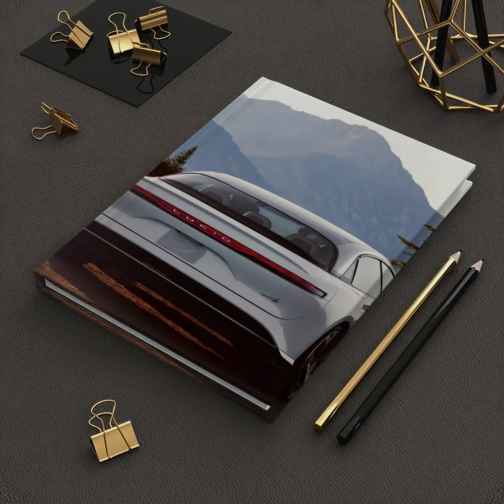 Lucid Air Rear View Mountain Backdrop – Notebooks