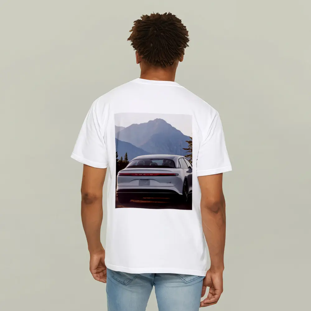 Lucid Air Rear View Mountain Backdrop – T-Shirts