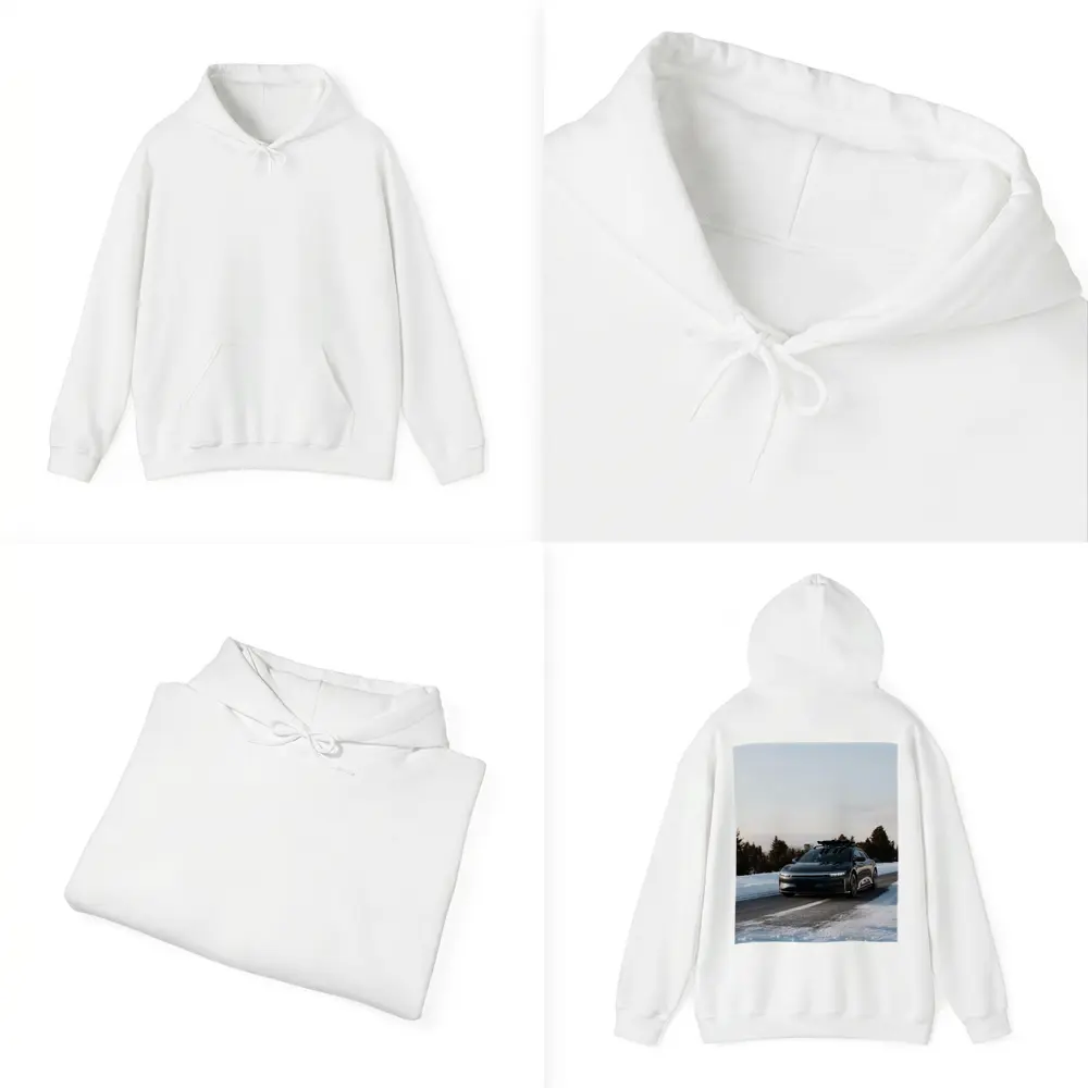 Lucid Air Driving Snowy Winter Road – Hoodies