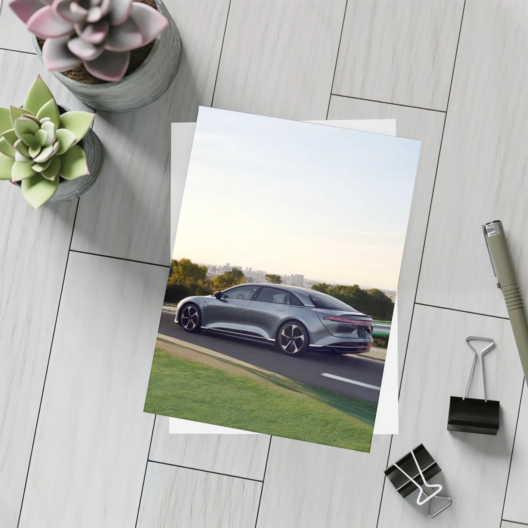 Lucid Air Electric Sedan City Road Drive – Postcards
