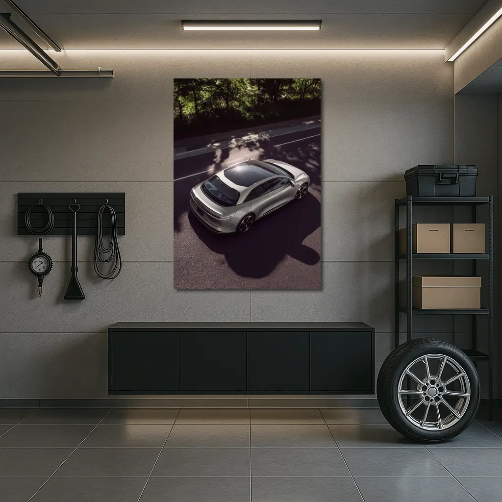 Lucid Air Glass Canopy Road Aerial View – Wall Art