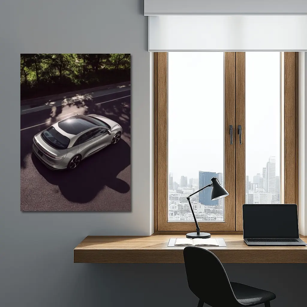 Lucid Air Glass Canopy Road Aerial View – Wall Art