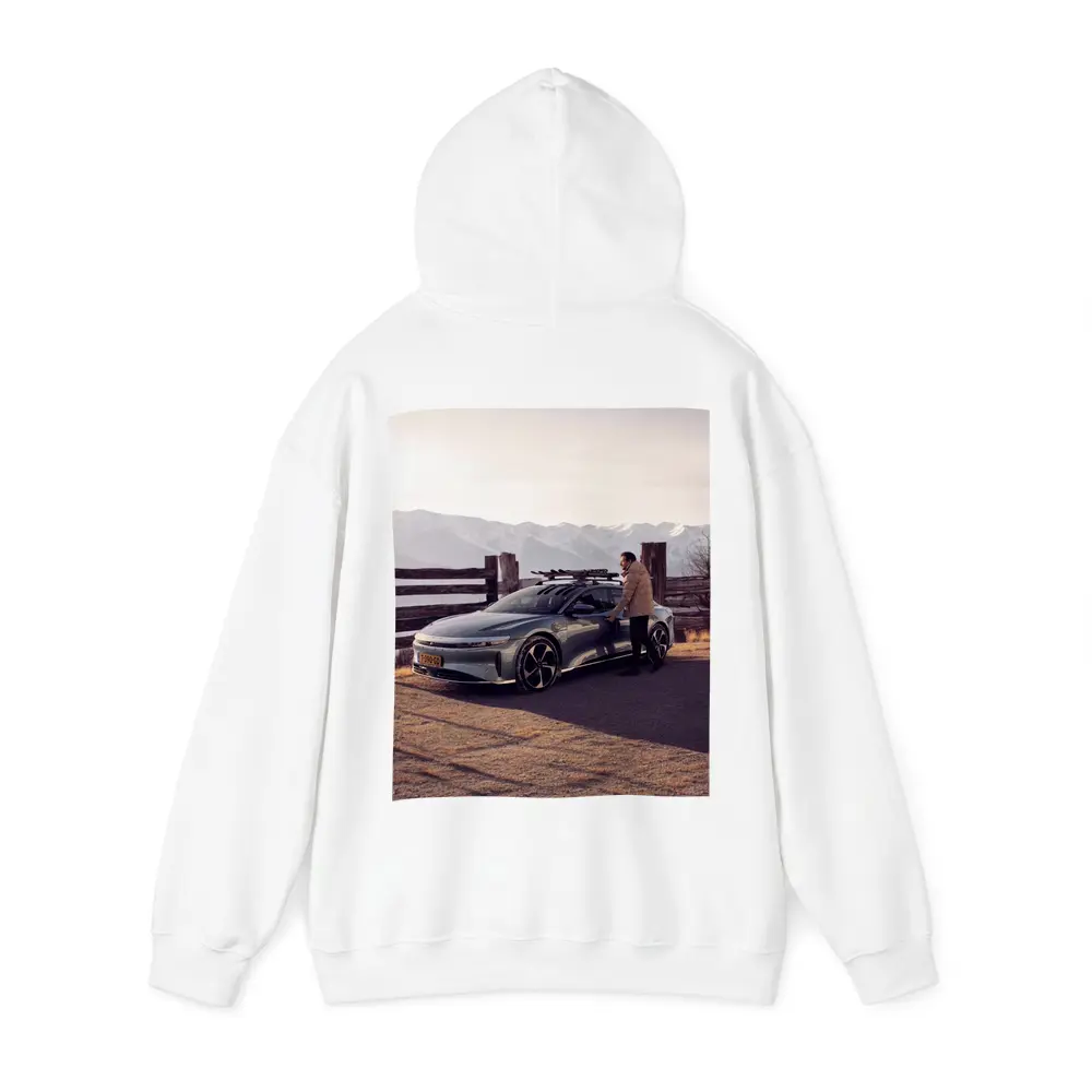 Lucid Air Car Snow Capped Mountain Winter – Hoodies