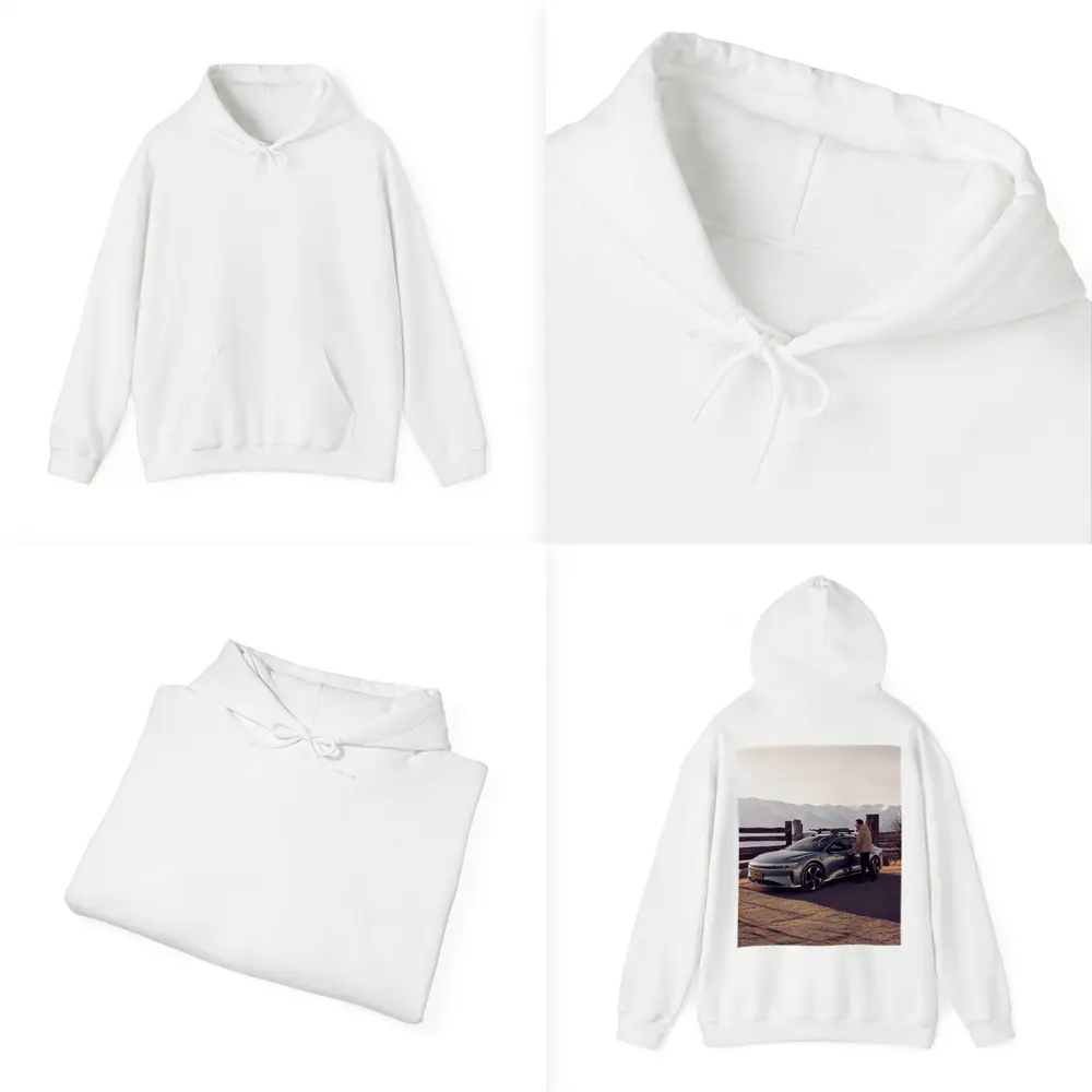 Lucid Air Car Snow Capped Mountain Winter – Hoodies