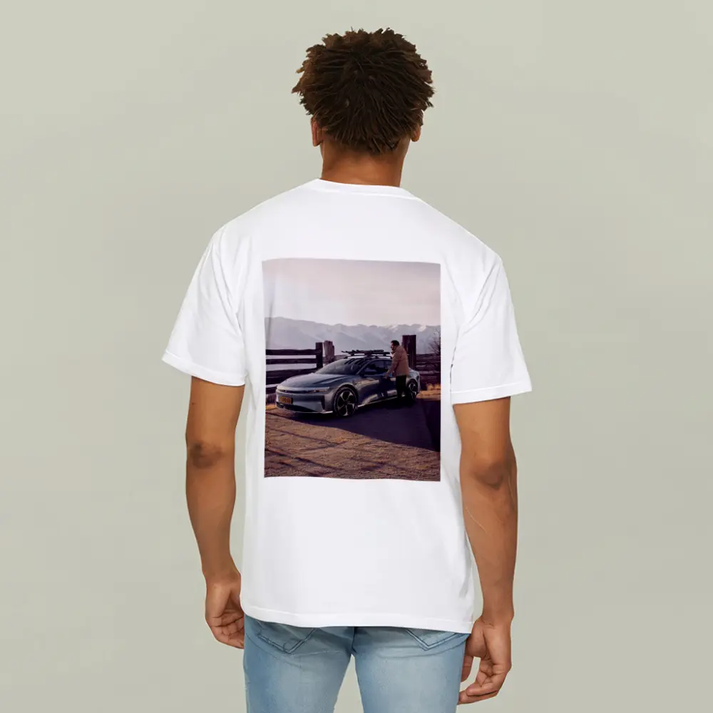 Lucid Air Car Snow Capped Mountain Winter – T-Shirts