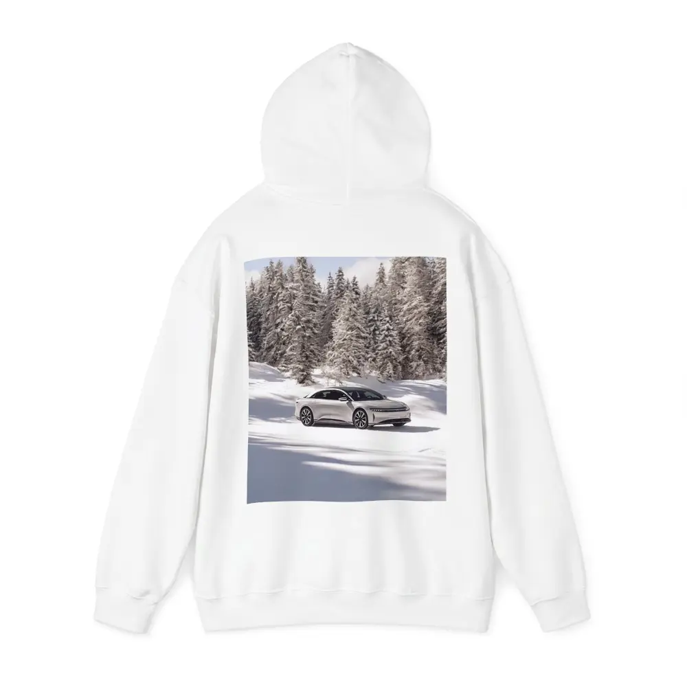 Lucid Air Sedan Snowy Winter Forest – Hoodies