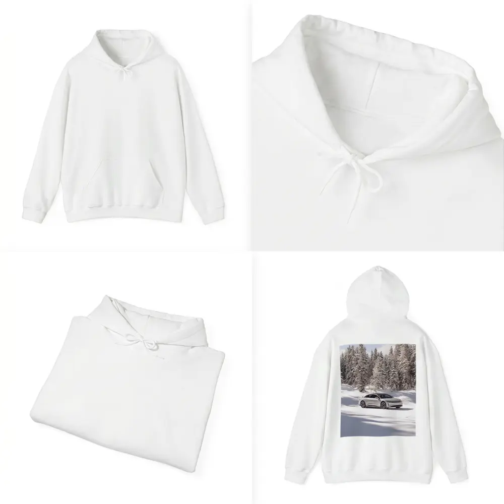 Lucid Air Sedan Snowy Winter Forest – Hoodies