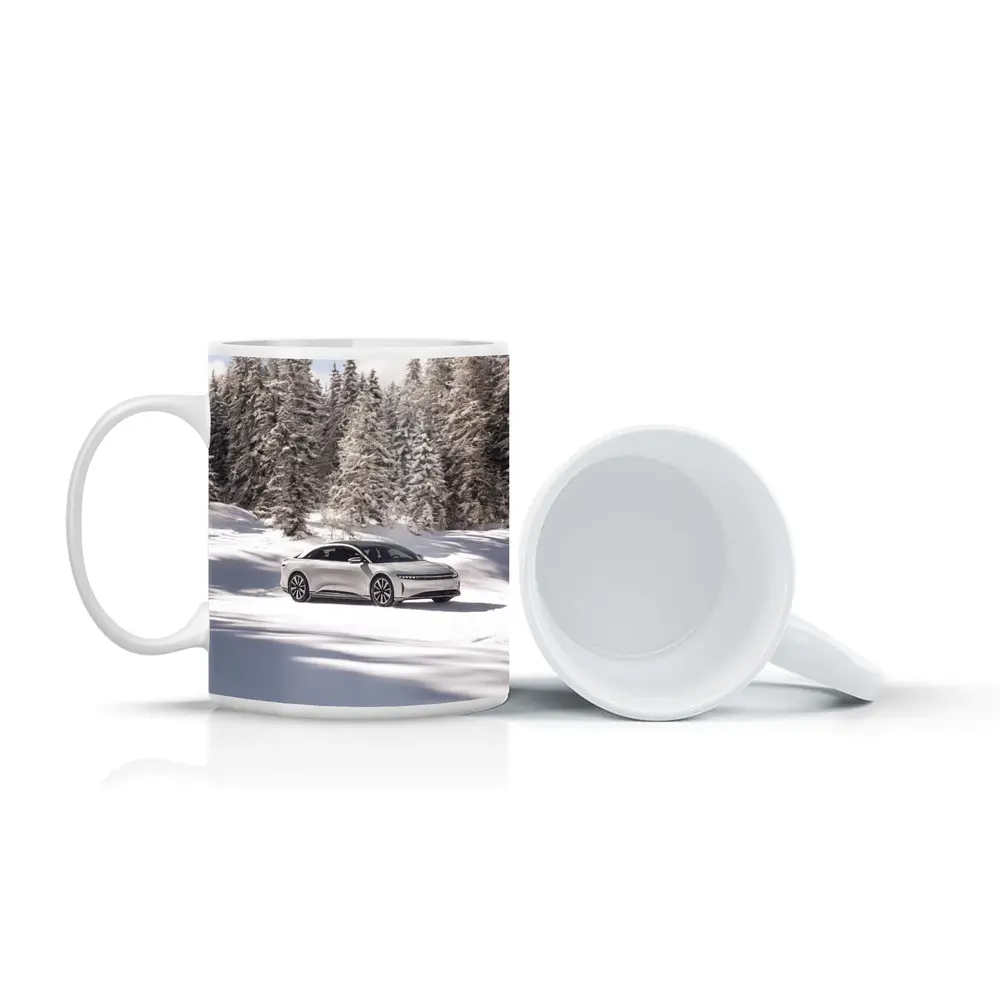 Lucid Air Sedan Snowy Winter Forest – Mugs