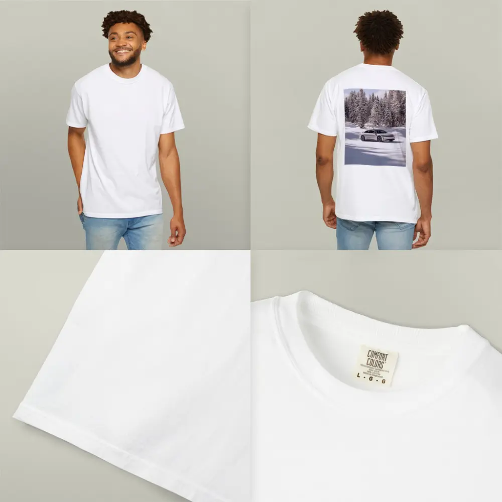 Lucid Air Sedan Snowy Winter Forest – T-Shirts