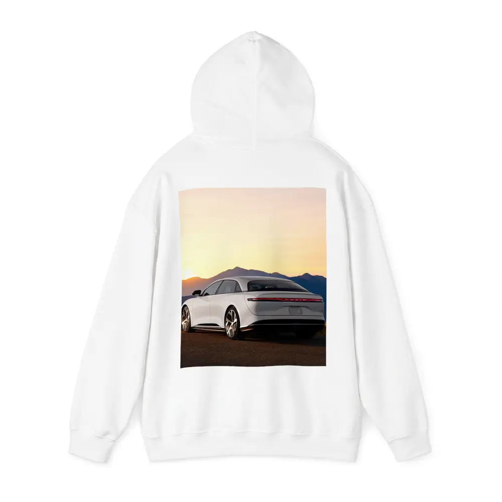 Lucid Air Electric Sedan Sunset Mountains – Hoodies