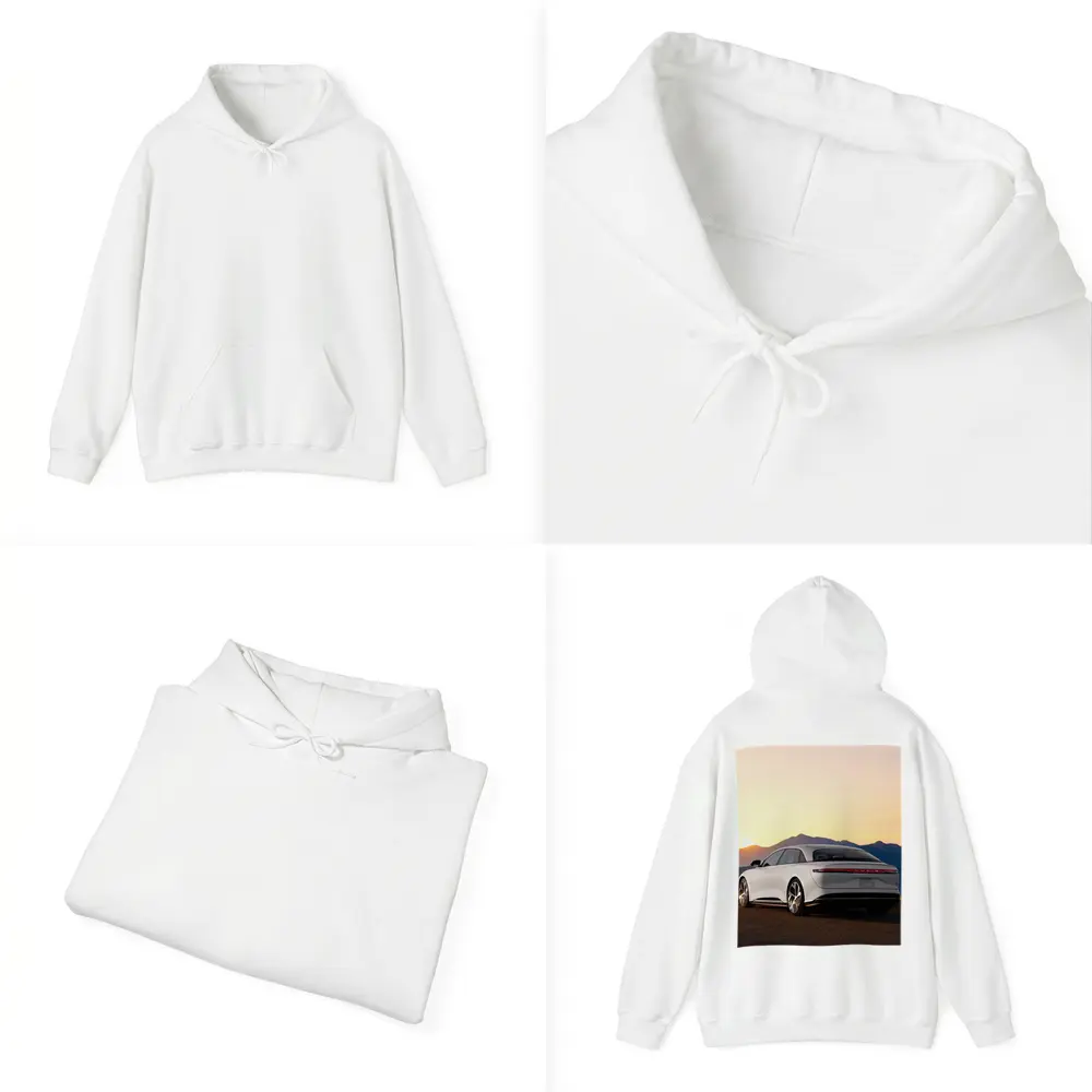 Lucid Air Electric Sedan Sunset Mountains – Hoodies