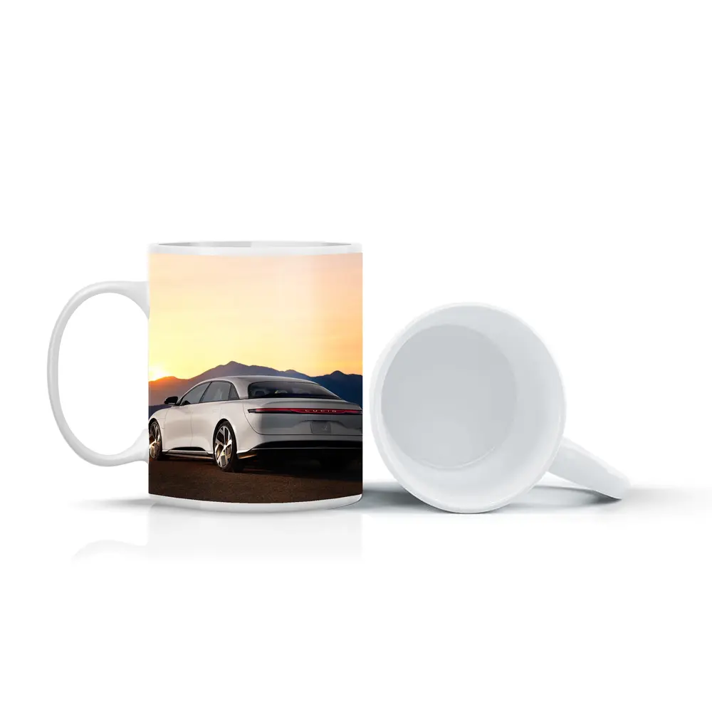 Lucid Air Electric Sedan Sunset Mountains – Mugs