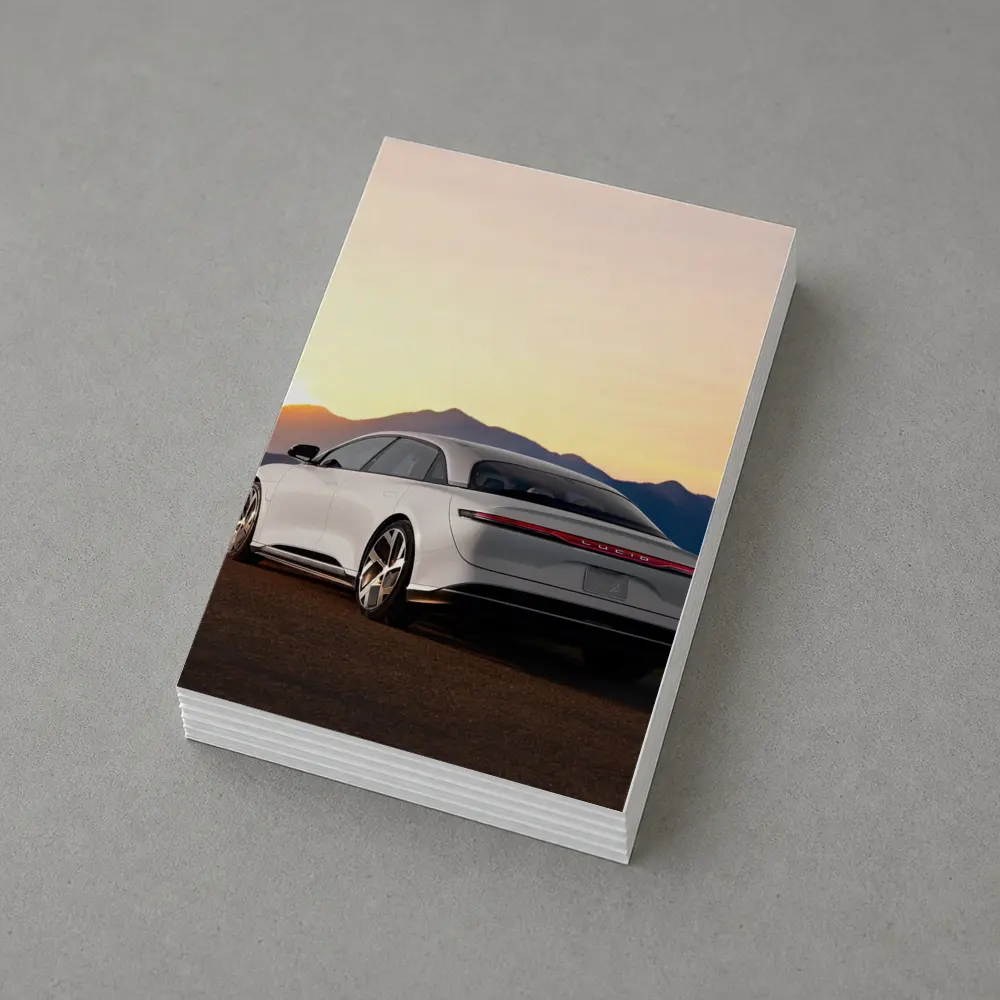 Lucid Air Electric Sedan Sunset Mountains – Postcards