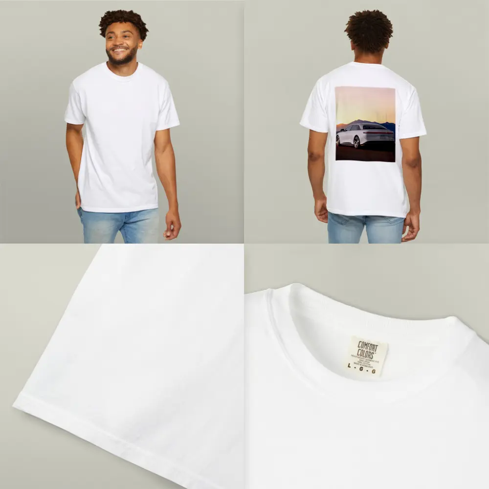 Lucid Air Electric Sedan Sunset Mountains – T-Shirts