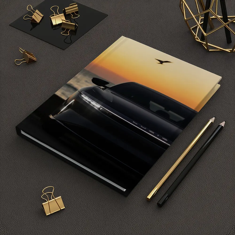 Lucid Air at Golden Sunset Ocean Shore – Notebooks