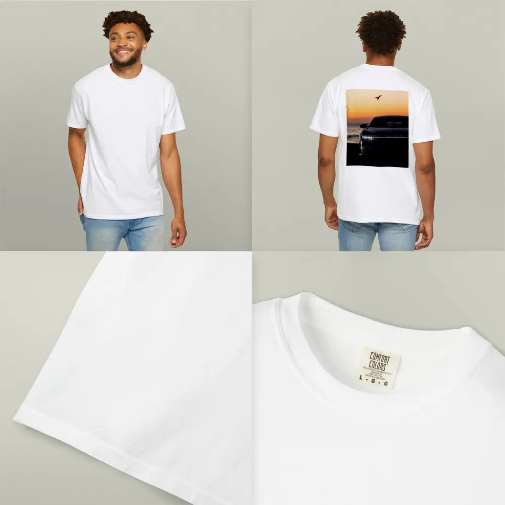 Lucid Air at Golden Sunset Ocean Shore – T-Shirts