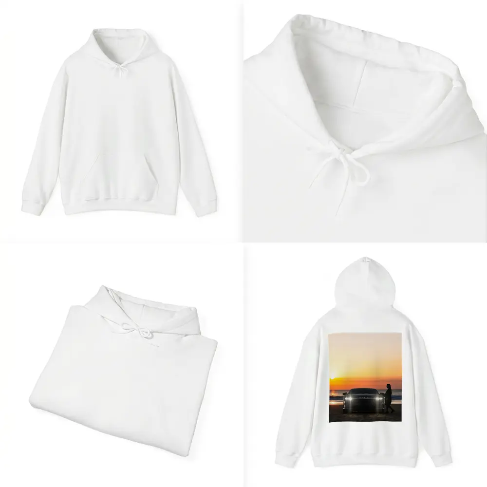 Lucid Air Woman Silhouette Beach Sunset – Hoodies