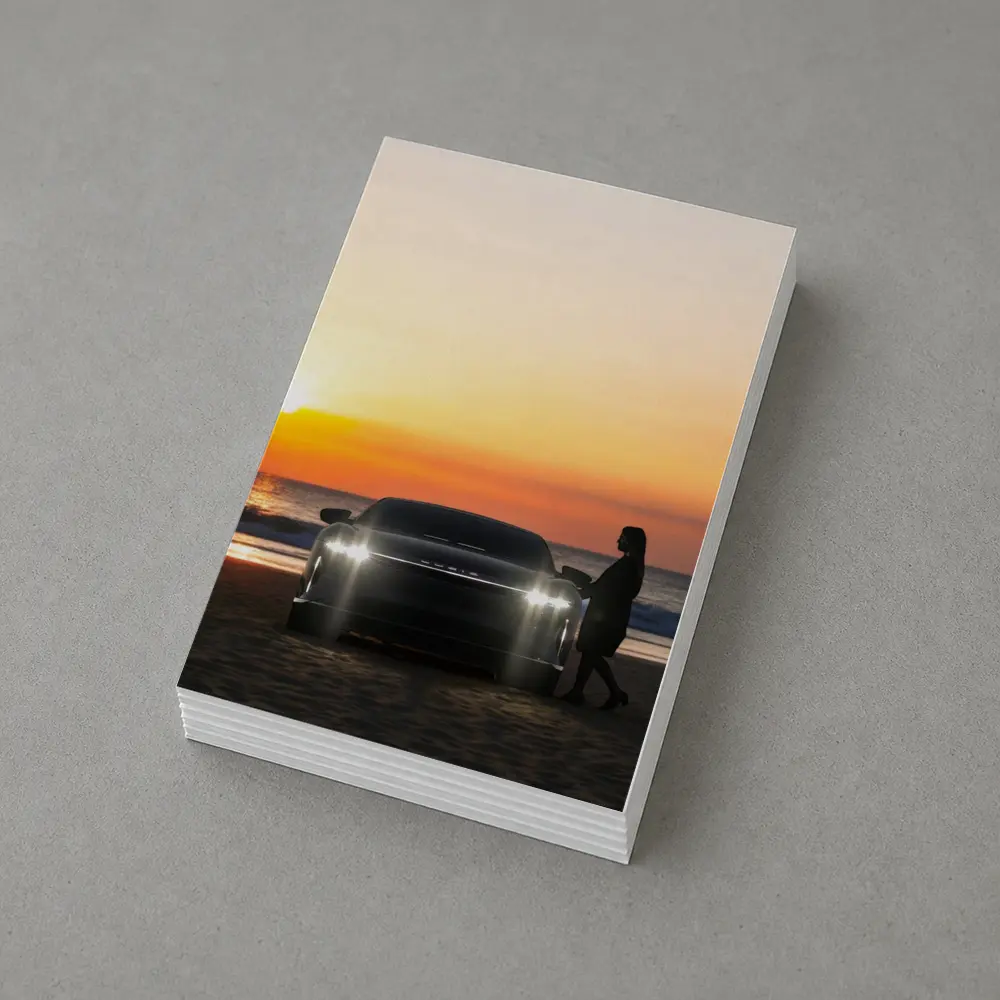 Lucid Air Woman Silhouette Beach Sunset – Postcards