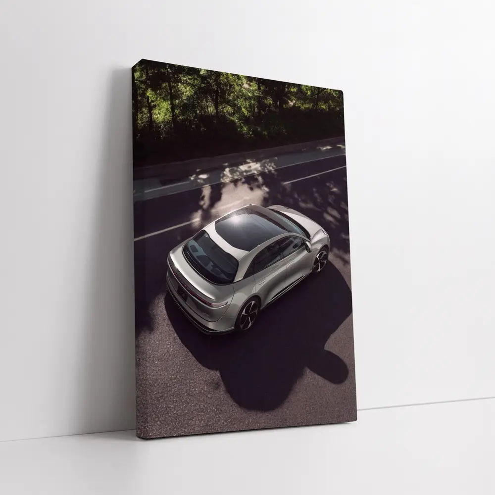 Lucid Air Glass Canopy Road Aerial View – Wall Art