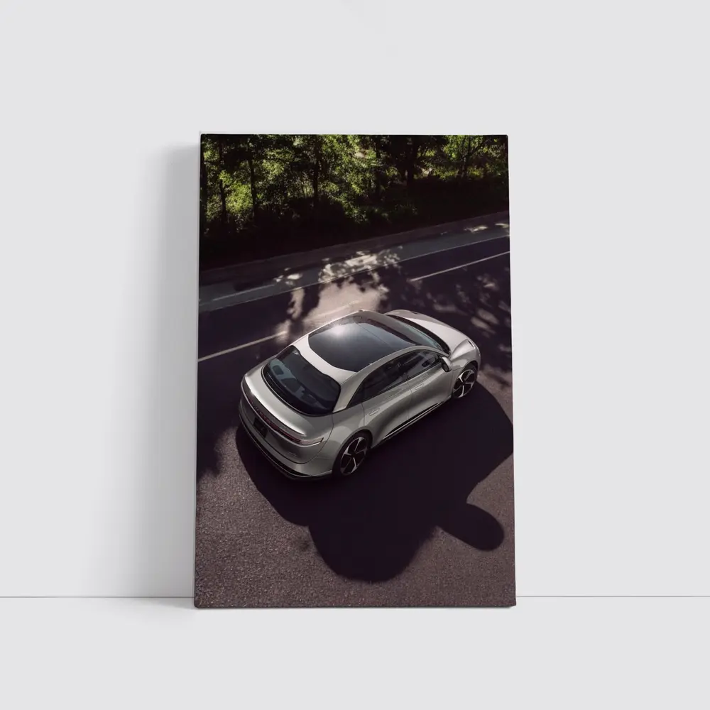 Lucid Air Glass Canopy Road Aerial View – Wall Art