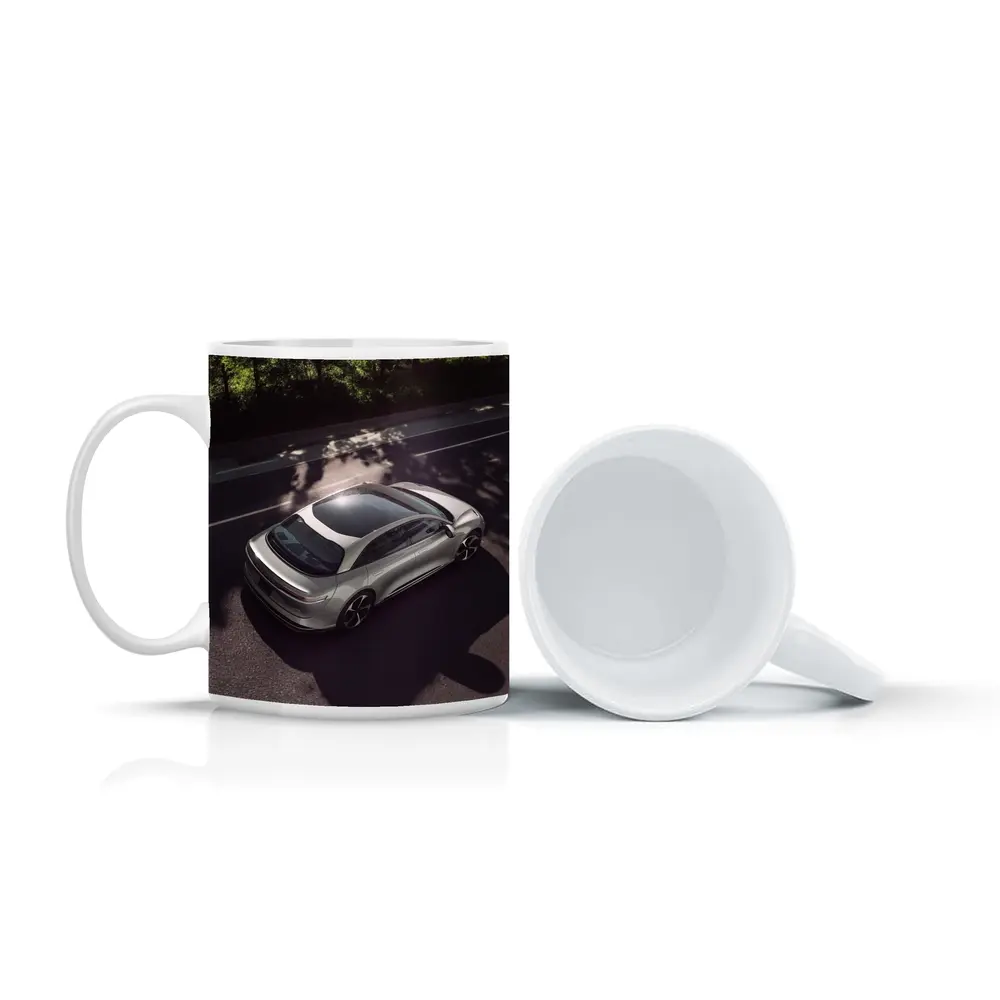 Lucid Air Glass Canopy Road Aerial View – Mugs
