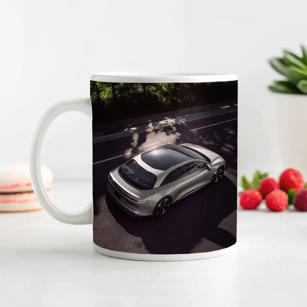 Lucid Air Glass Canopy Road Aerial View – Mugs